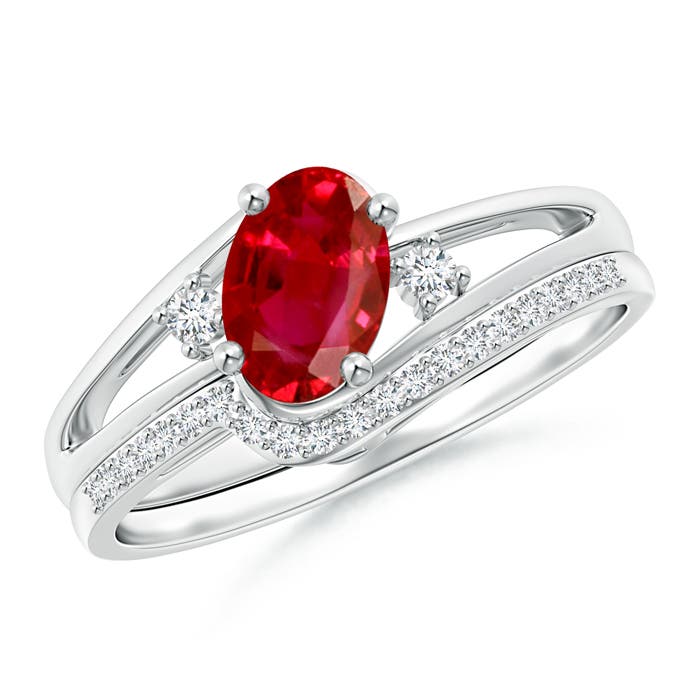 AAA - Ruby / 1.13 CT / 14 KT White Gold