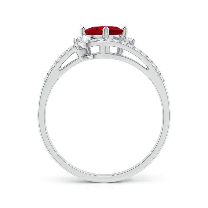 AAA - Ruby / 1.13 CT / 14 KT White Gold