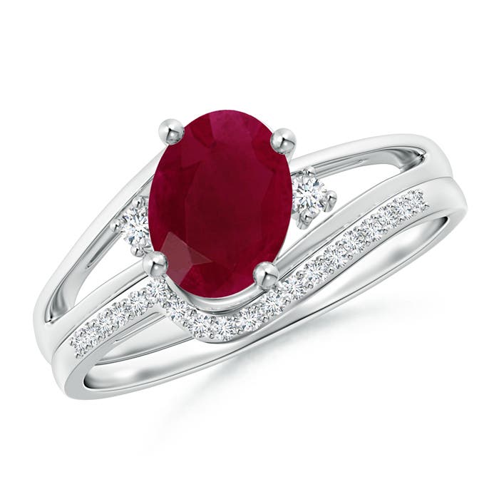 A - Ruby / 1.45 CT / 14 KT White Gold