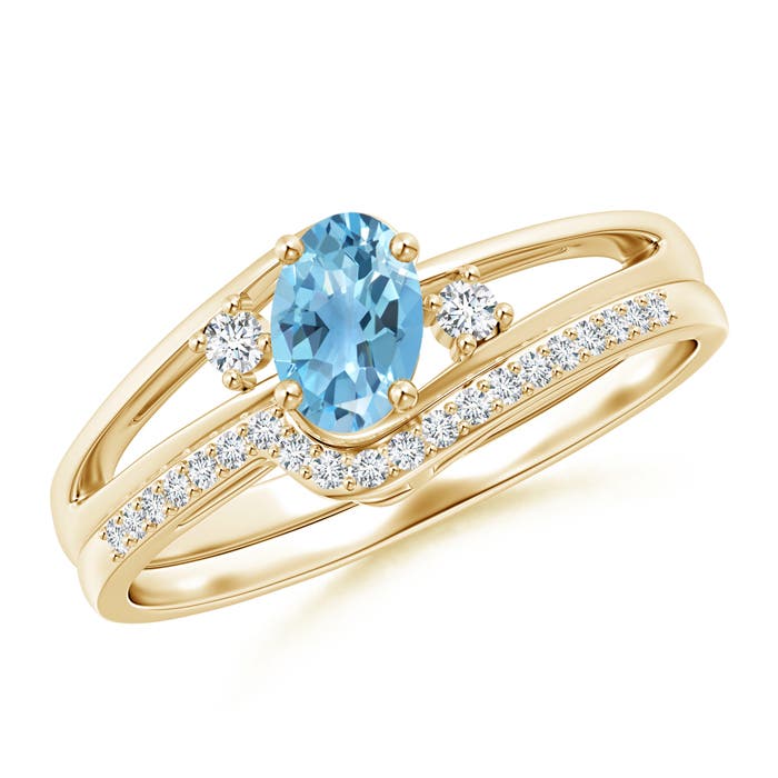 A - Swiss Blue Topaz / 0.67 CT / 14 KT Yellow Gold