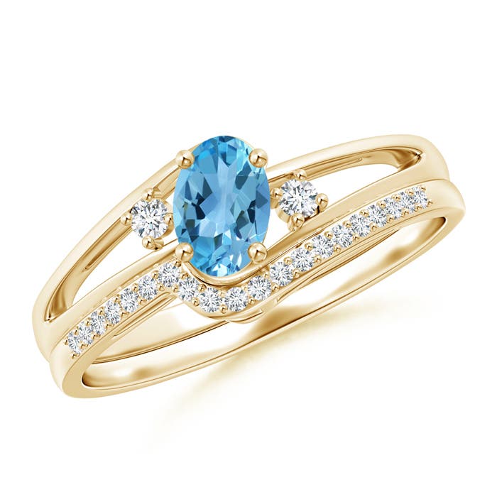 AA - Swiss Blue Topaz / 0.67 CT / 14 KT Yellow Gold