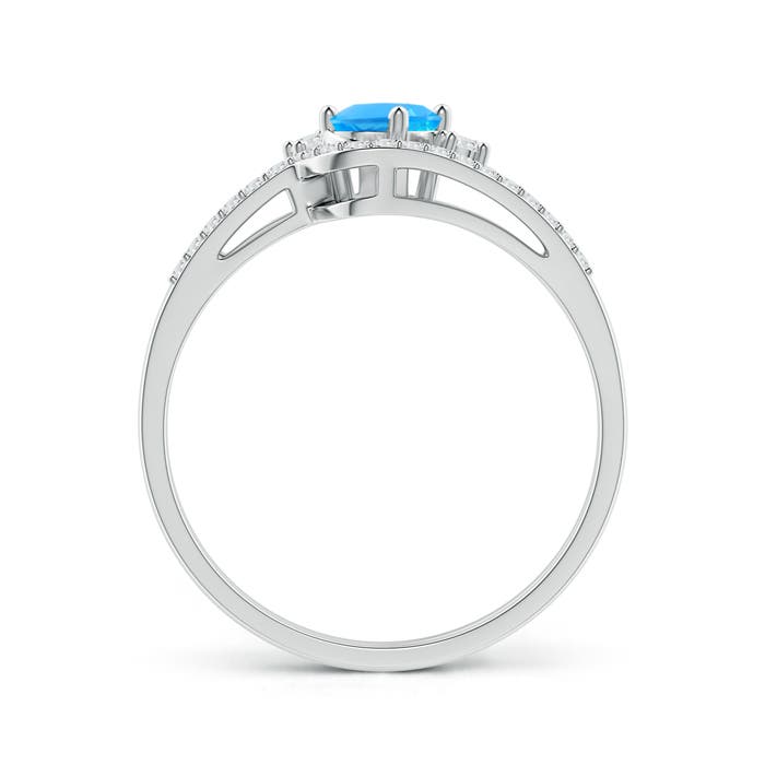 AAAA - Swiss Blue Topaz / 0.67 CT / 14 KT White Gold