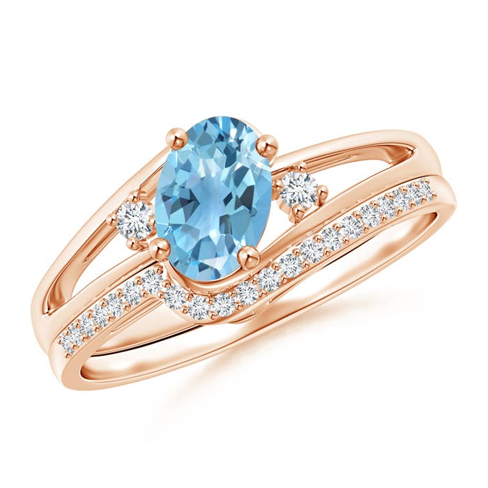 A - Swiss Blue Topaz / 1.08 CT / 14 KT Rose Gold