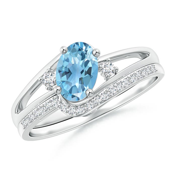 A - Swiss Blue Topaz / 1.08 CT / 14 KT White Gold