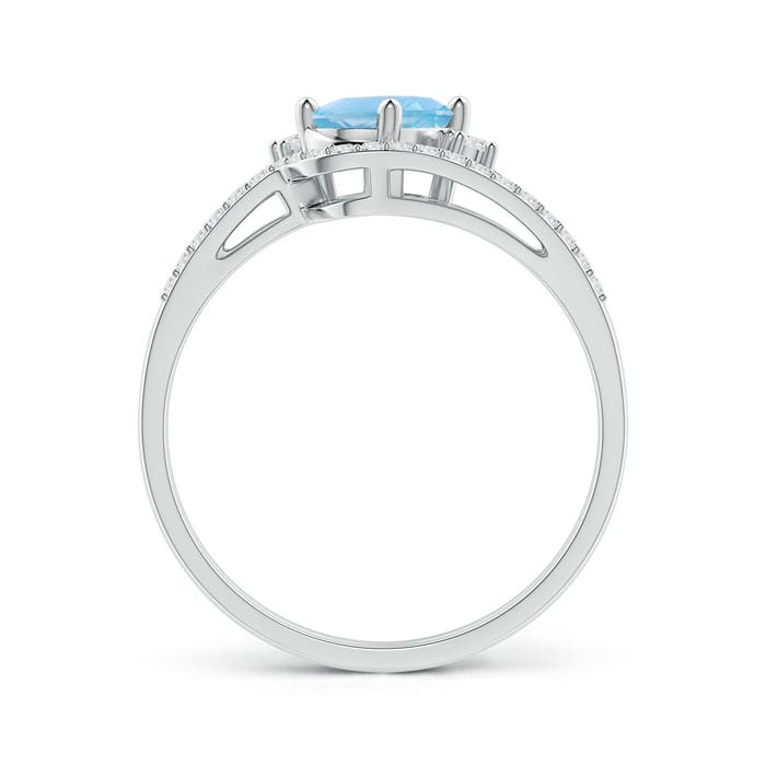 A - Swiss Blue Topaz / 1.08 CT / 14 KT White Gold