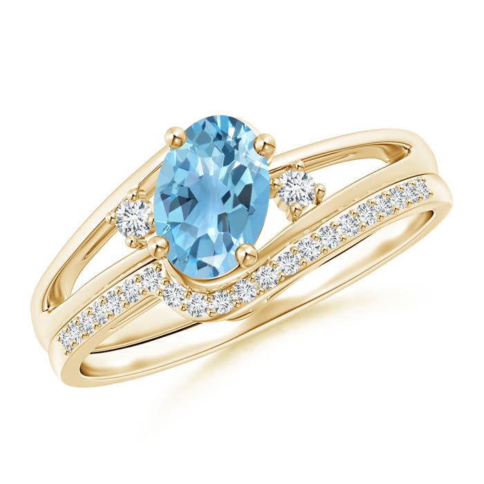 A - Swiss Blue Topaz / 1.08 CT / 14 KT Yellow Gold