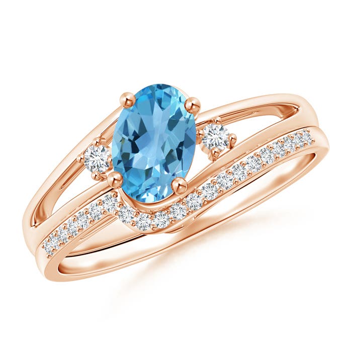 AA - Swiss Blue Topaz / 1.08 CT / 14 KT Rose Gold