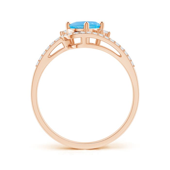 AA - Swiss Blue Topaz / 1.08 CT / 14 KT Rose Gold