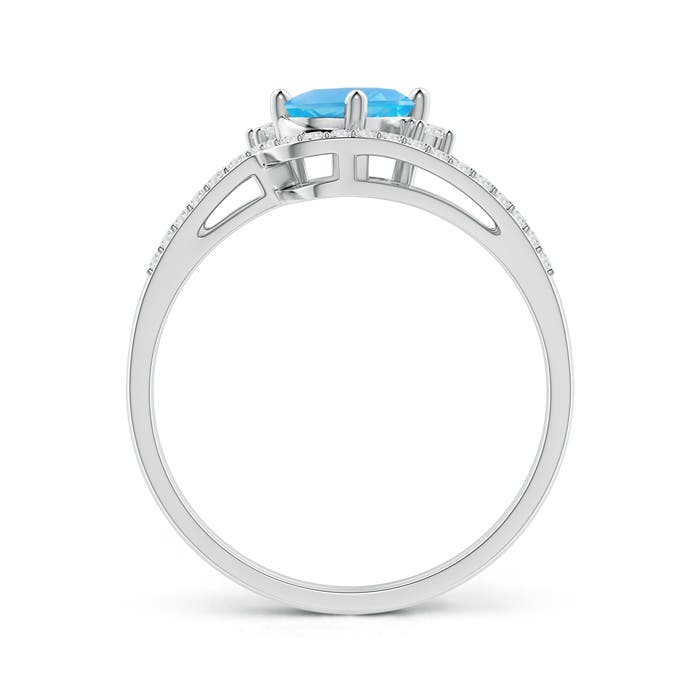 AA - Swiss Blue Topaz / 1.08 CT / 14 KT White Gold