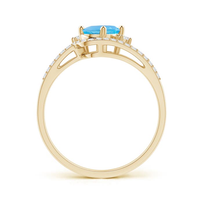 AA - Swiss Blue Topaz / 1.08 CT / 14 KT Yellow Gold