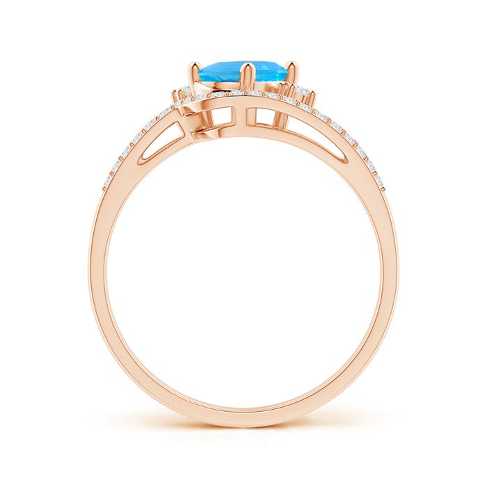 AAA - Swiss Blue Topaz / 1.08 CT / 14 KT Rose Gold