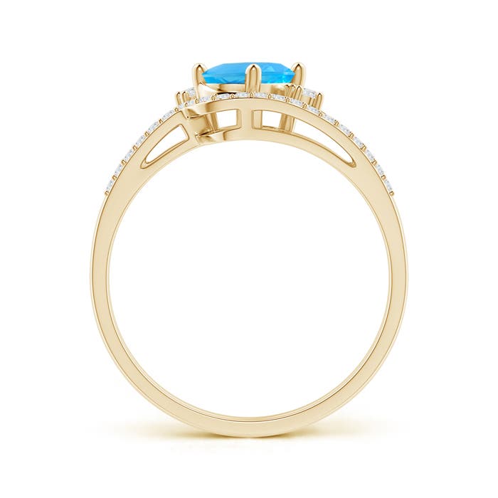 AAA - Swiss Blue Topaz / 1.08 CT / 14 KT Yellow Gold