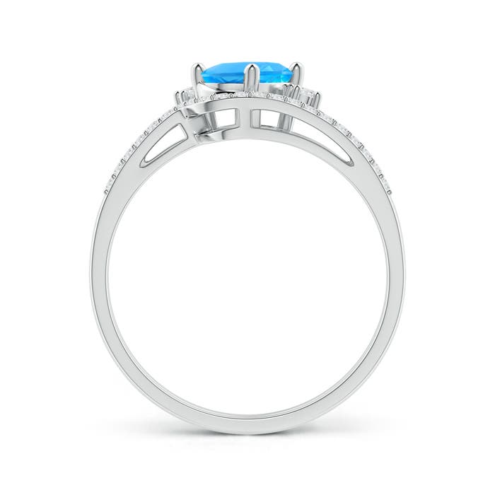 AAAA - Swiss Blue Topaz / 1.08 CT / 14 KT White Gold