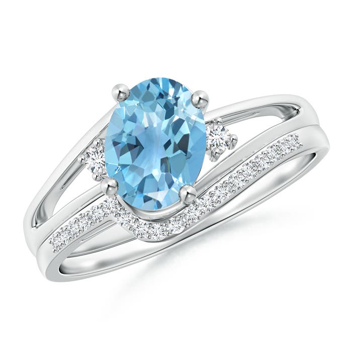 A - Swiss Blue Topaz / 1.7 CT / 14 KT White Gold