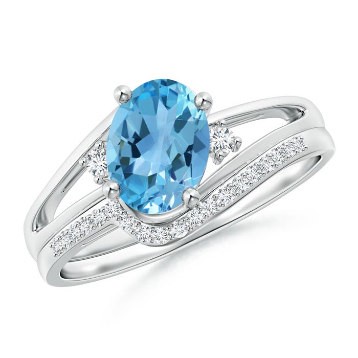 AA - Swiss Blue Topaz / 1.7 CT / 14 KT White Gold