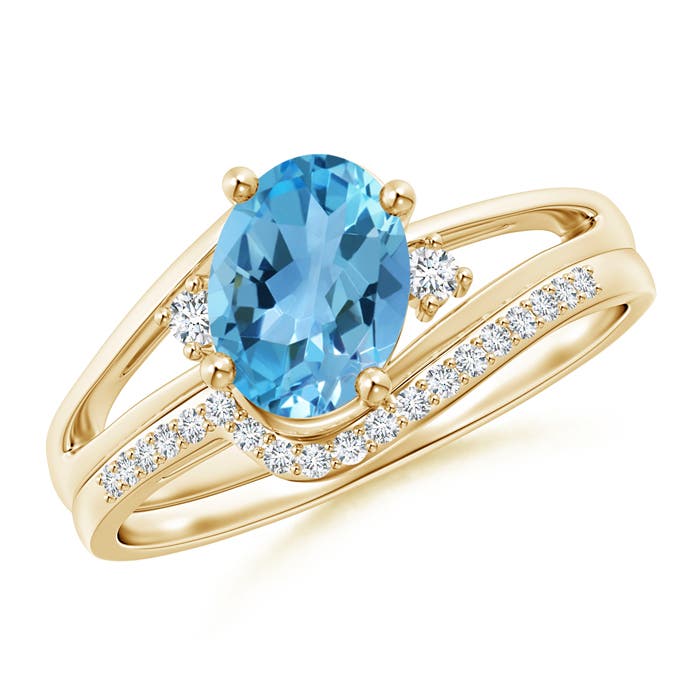 AA - Swiss Blue Topaz / 1.7 CT / 14 KT Yellow Gold