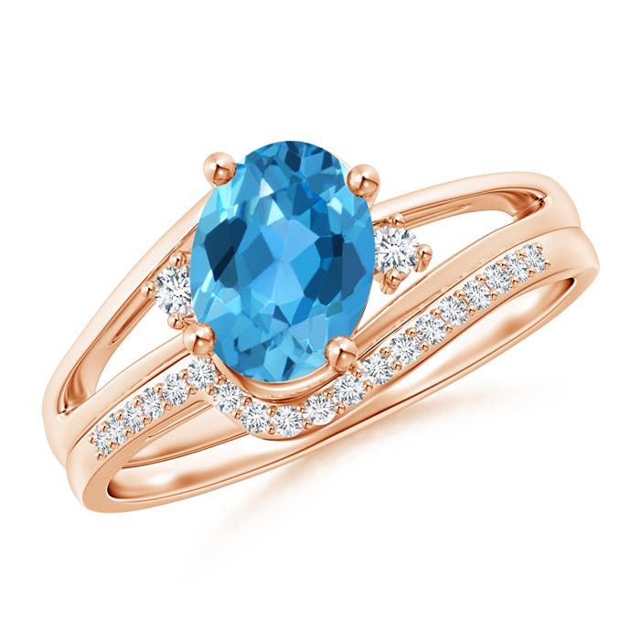 AAA - Swiss Blue Topaz / 1.7 CT / 14 KT Rose Gold