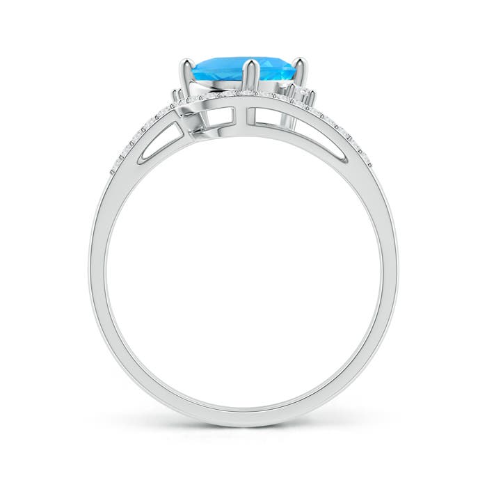 AAA - Swiss Blue Topaz / 1.7 CT / 14 KT White Gold