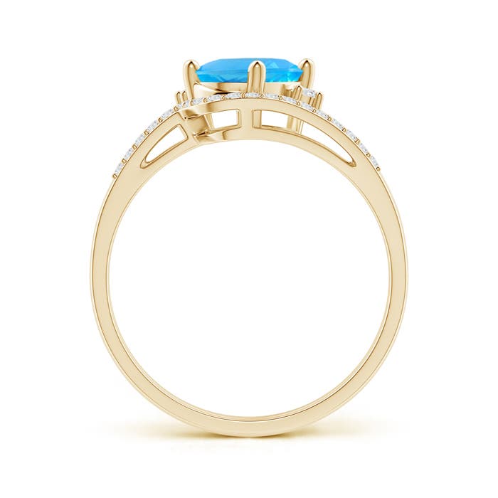 AAA - Swiss Blue Topaz / 1.7 CT / 14 KT Yellow Gold