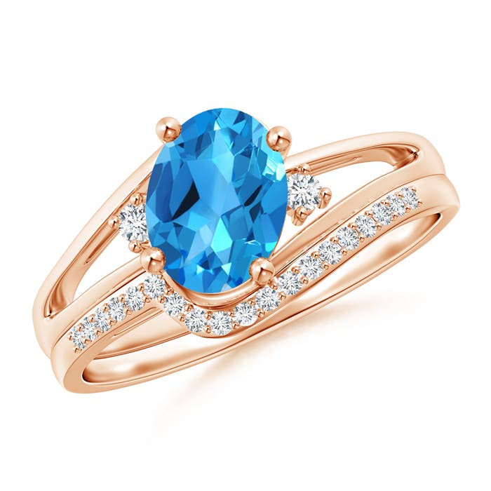 AAAA - Swiss Blue Topaz / 1.7 CT / 14 KT Rose Gold