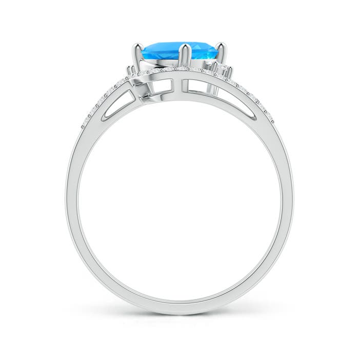 AAAA - Swiss Blue Topaz / 1.7 CT / 14 KT White Gold