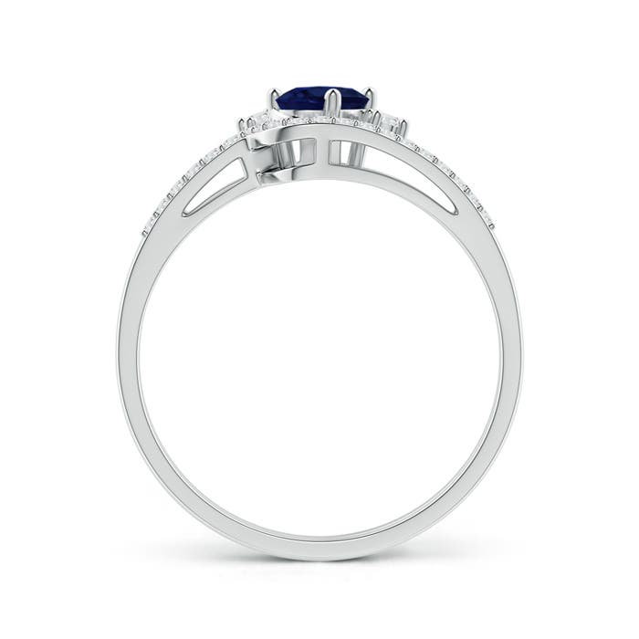 A - Blue Sapphire / 0.73 CT / 14 KT White Gold