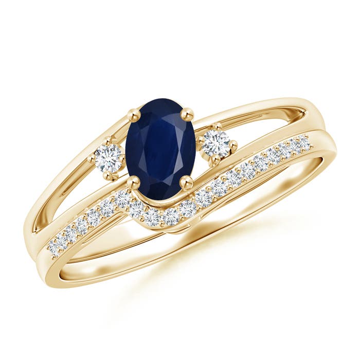 A - Blue Sapphire / 0.73 CT / 14 KT Yellow Gold