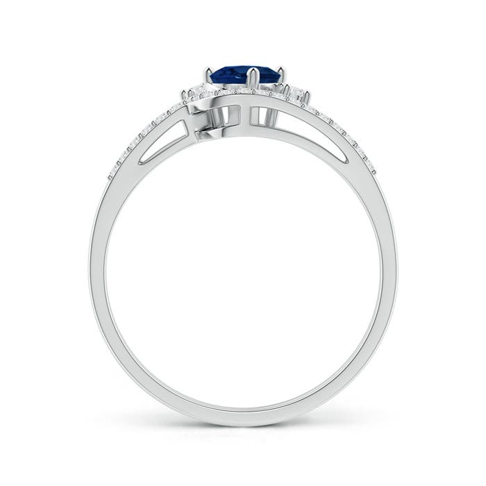 AA - Blue Sapphire / 0.73 CT / 14 KT White Gold