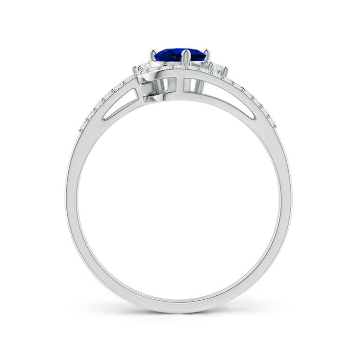 AAAA - Blue Sapphire / 0.73 CT / 14 KT White Gold