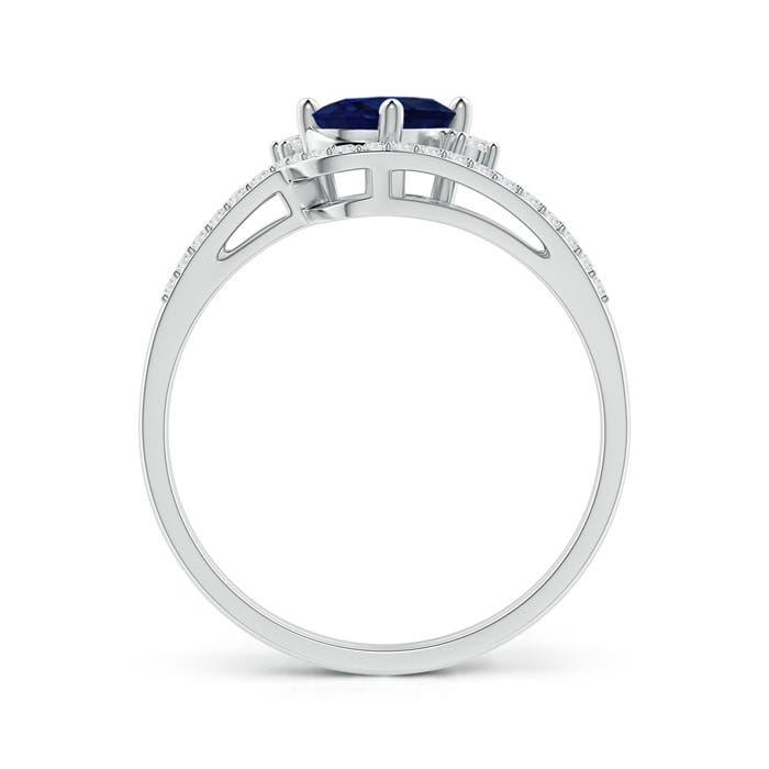 A - Blue Sapphire / 0.98 CT / 14 KT White Gold