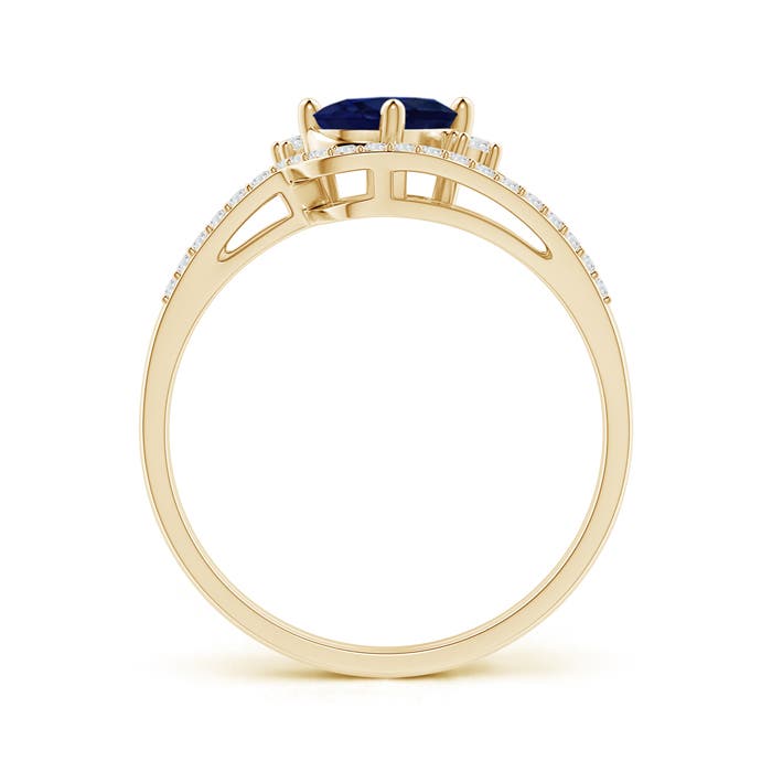 A - Blue Sapphire / 0.98 CT / 14 KT Yellow Gold