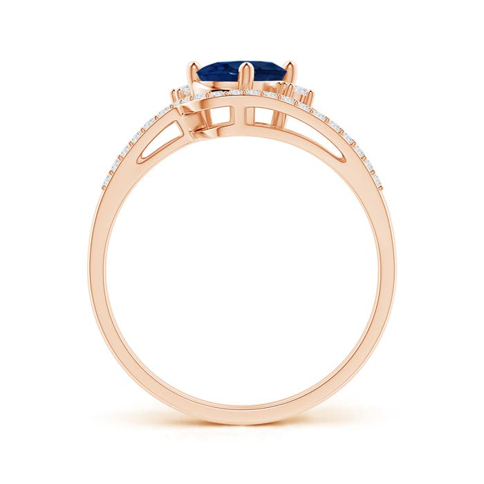 AA - Blue Sapphire / 0.98 CT / 14 KT Rose Gold