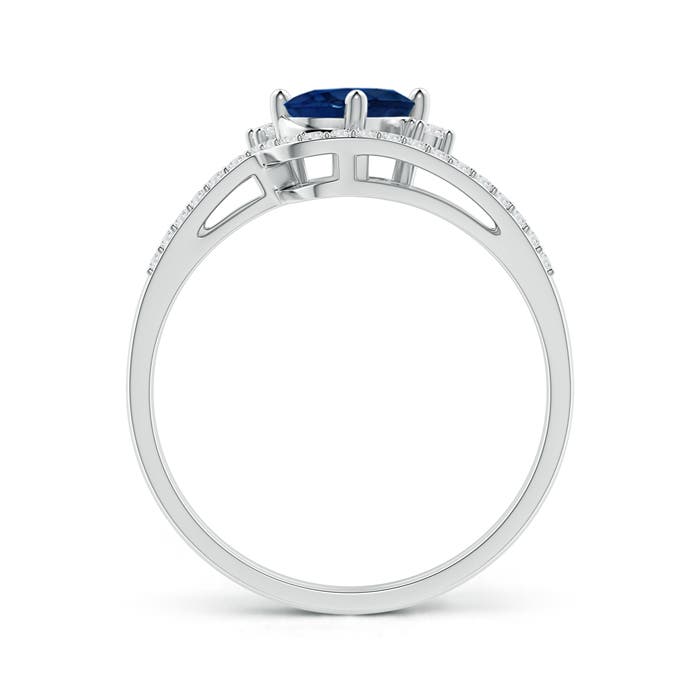 AA - Blue Sapphire / 0.98 CT / 14 KT White Gold