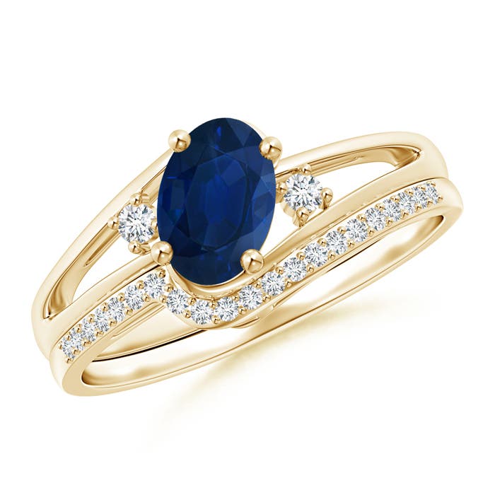 AA - Blue Sapphire / 0.98 CT / 14 KT Yellow Gold