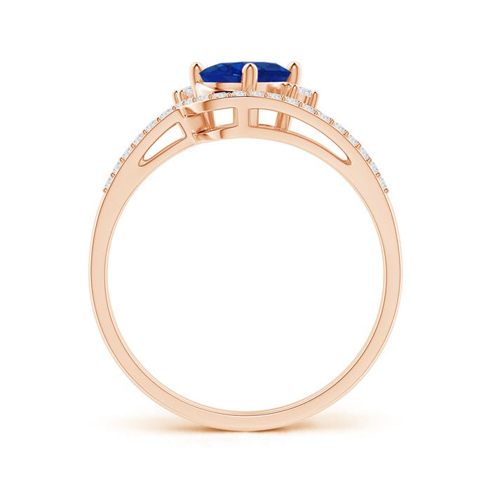 AAA - Blue Sapphire / 0.98 CT / 14 KT Rose Gold