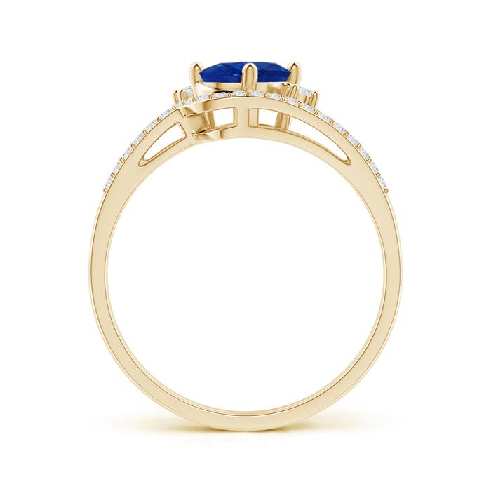 AAA - Blue Sapphire / 0.98 CT / 14 KT Yellow Gold