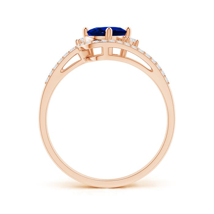 AAAA - Blue Sapphire / 0.98 CT / 14 KT Rose Gold