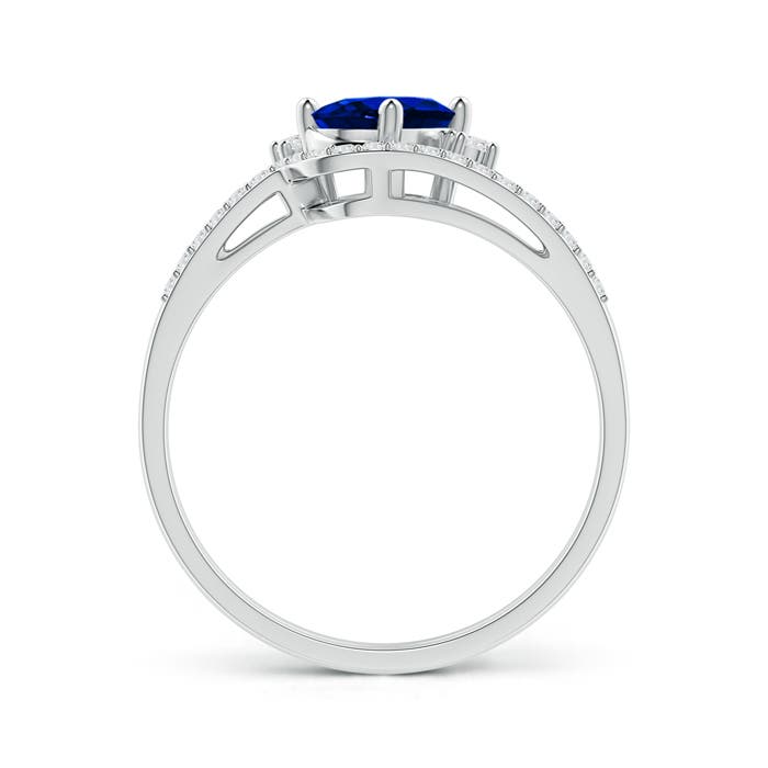 AAAA - Blue Sapphire / 0.98 CT / 14 KT White Gold