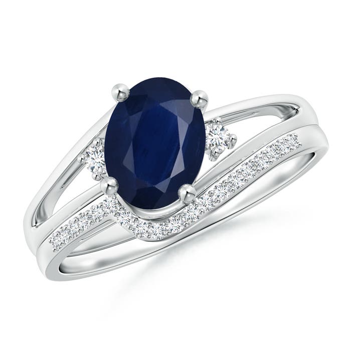 A - Blue Sapphire / 1.75 CT / 14 KT White Gold