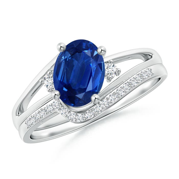 AAA - Blue Sapphire / 1.75 CT / 14 KT White Gold