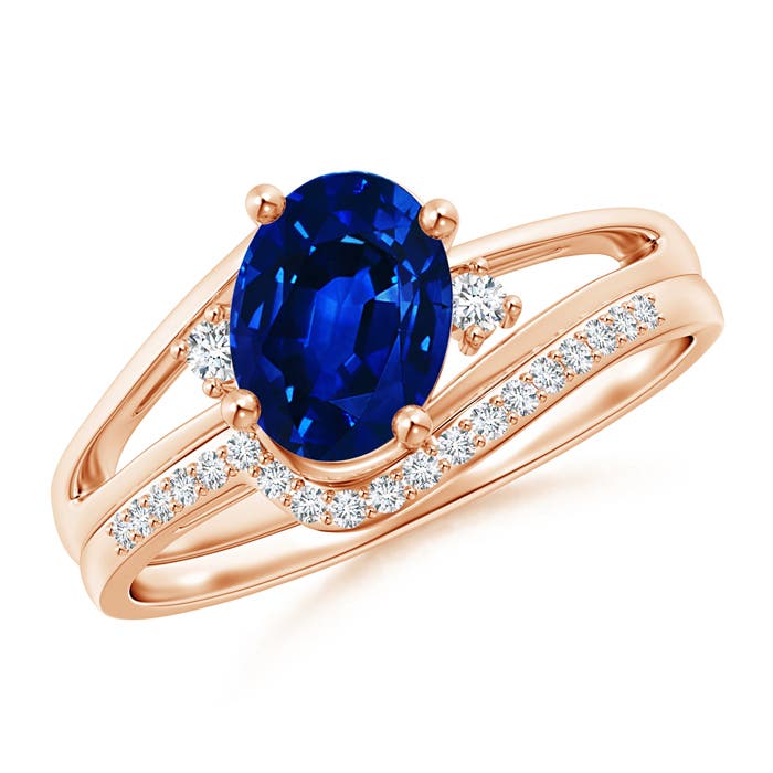 AAAA - Blue Sapphire / 1.75 CT / 14 KT Rose Gold