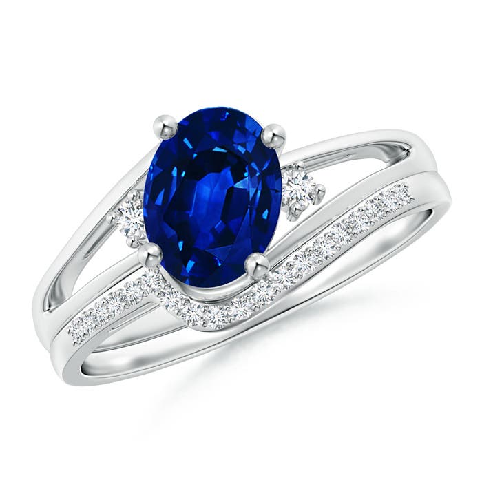 AAAA - Blue Sapphire / 1.75 CT / 14 KT White Gold