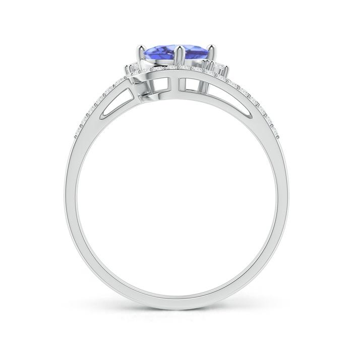 7x5mm A Oval Tanzanite and Diamond Wedding Band Ring Set in P950 Platinum side-1
