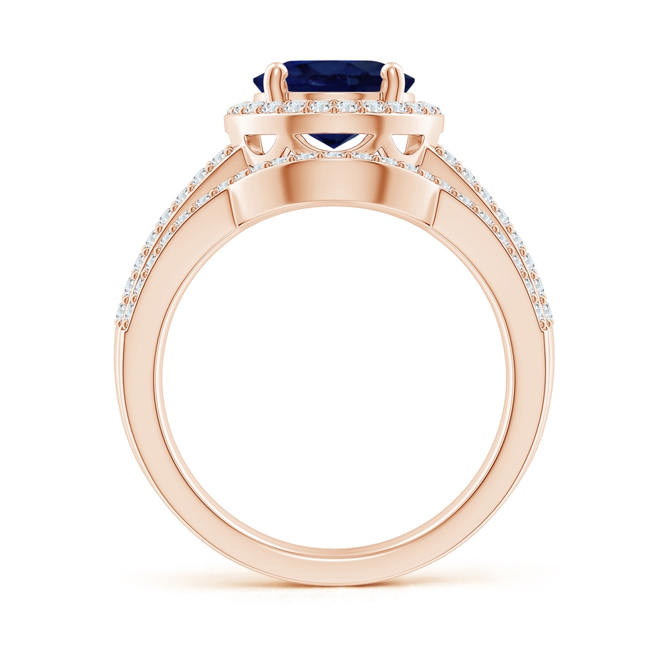 10x8mm A Sapphire and Diamond Split Shank Bridal Set in Rose Gold product image