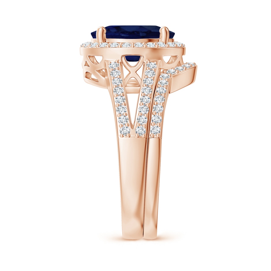 10x8mm A Sapphire and Diamond Split Shank Bridal Set in Rose Gold product image