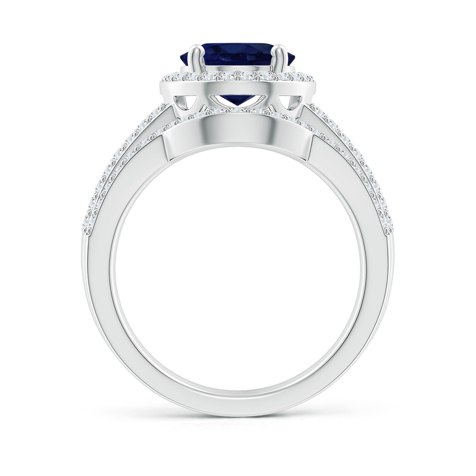 10x8mm A Sapphire and Diamond Split Shank Bridal Set in White Gold product image