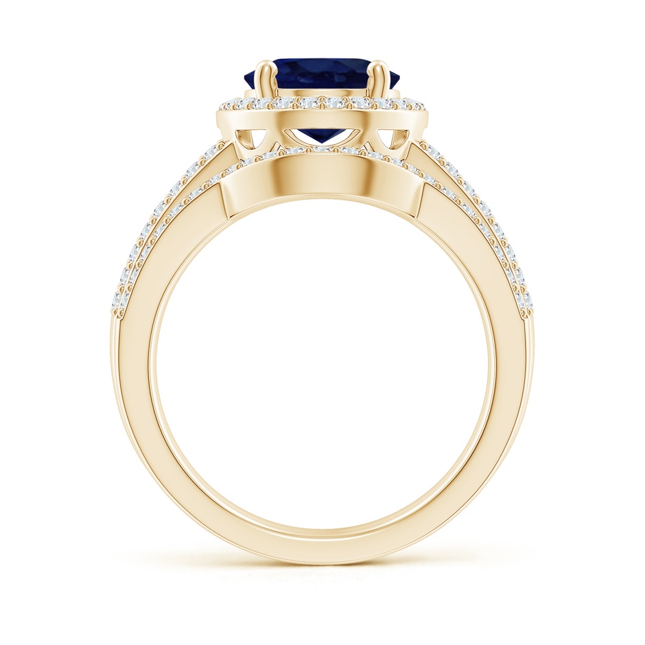 10x8mm A Sapphire and Diamond Split Shank Bridal Set in Yellow Gold product image