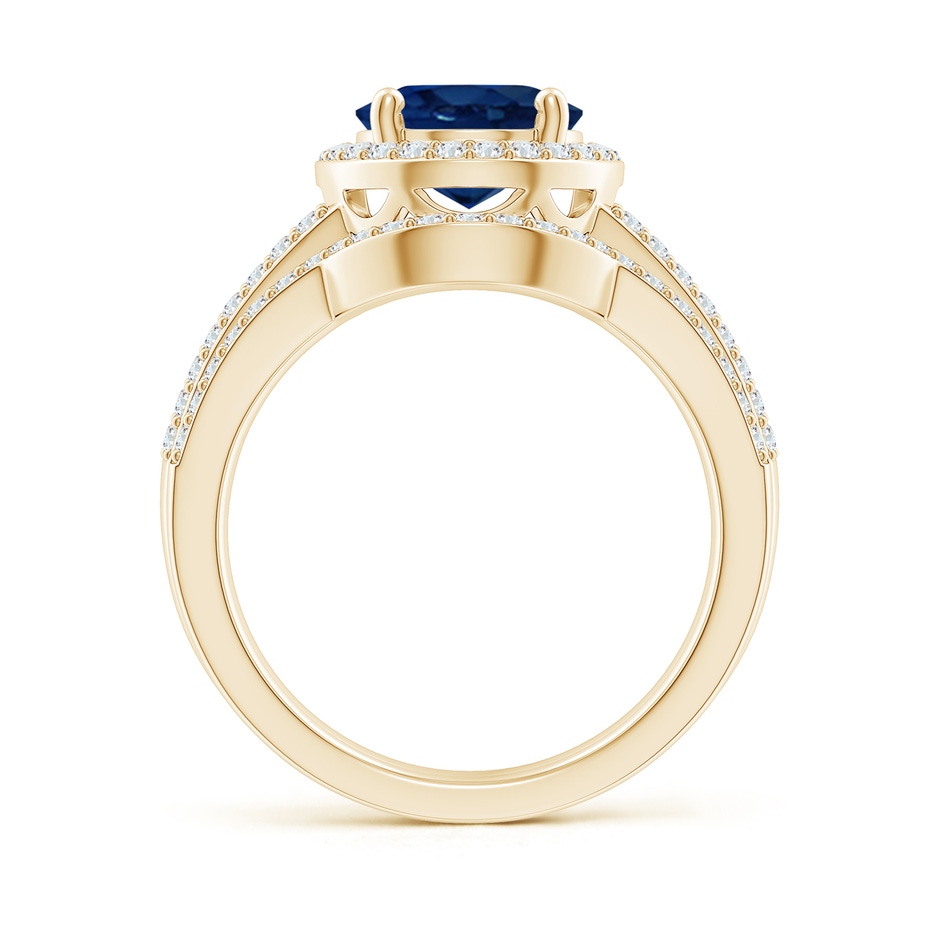 10x8mm AA Sapphire and Diamond Split Shank Bridal Set in Yellow Gold product image