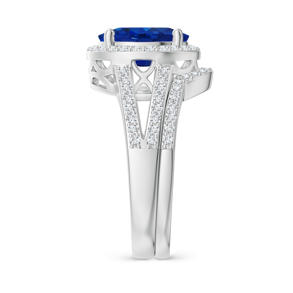 10x8mm AAA Sapphire and Diamond Split Shank Bridal Set in P950 Platinum product image