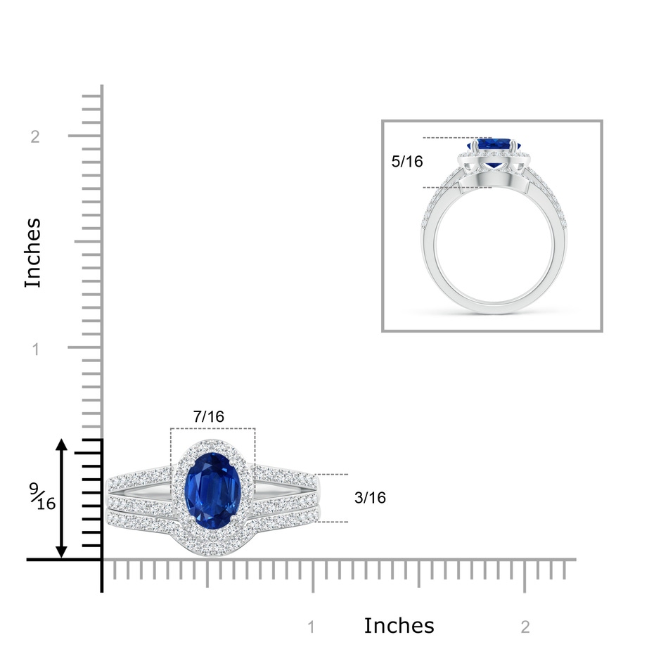 10x8mm AAA Sapphire and Diamond Split Shank Bridal Set in P950 Platinum product image